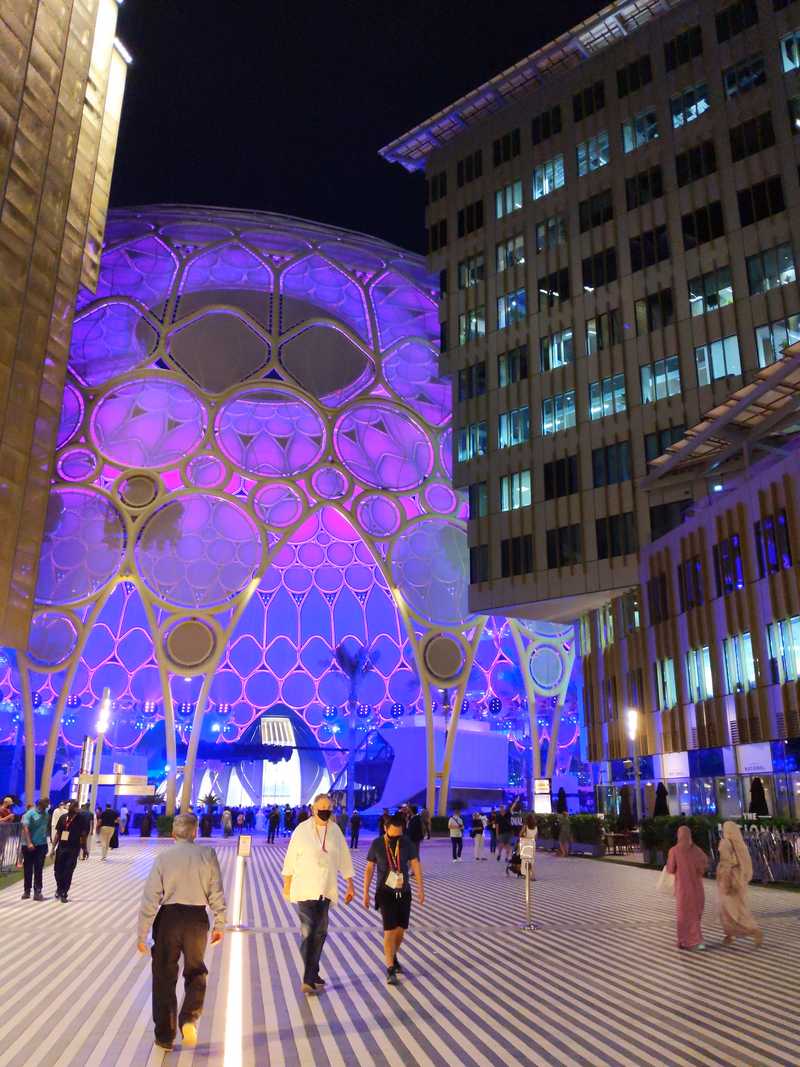 Al Wasl plaza getting ready for an evening spectacle.